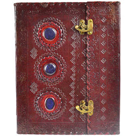 10" x 13" Stone leather blank book w/ latch