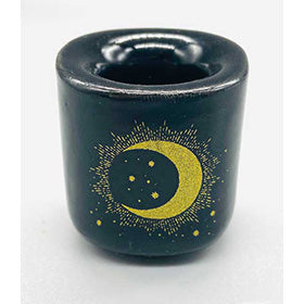 Moon & Star Black ceramic holder