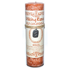 Love pillar candle with Geba Rune pendant