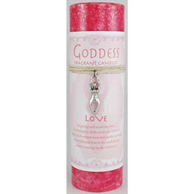 Prosperity Pillar Candle with Goddess Necklace