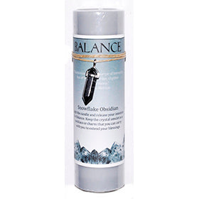 Love pillar candle with Rose Quartz pendant