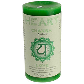 Heart Chakra pillar candle 3" x 6"